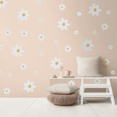 Astrkiz daisy decals on furniture for cohesive nursery decor