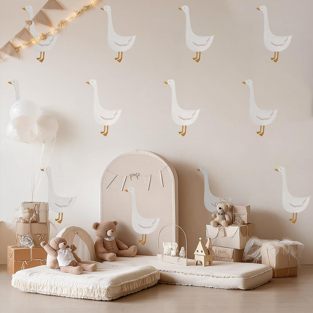 Astrkiz-goose-wall-decal-adhesion-easy-application shows simple peel-and-stick setup.