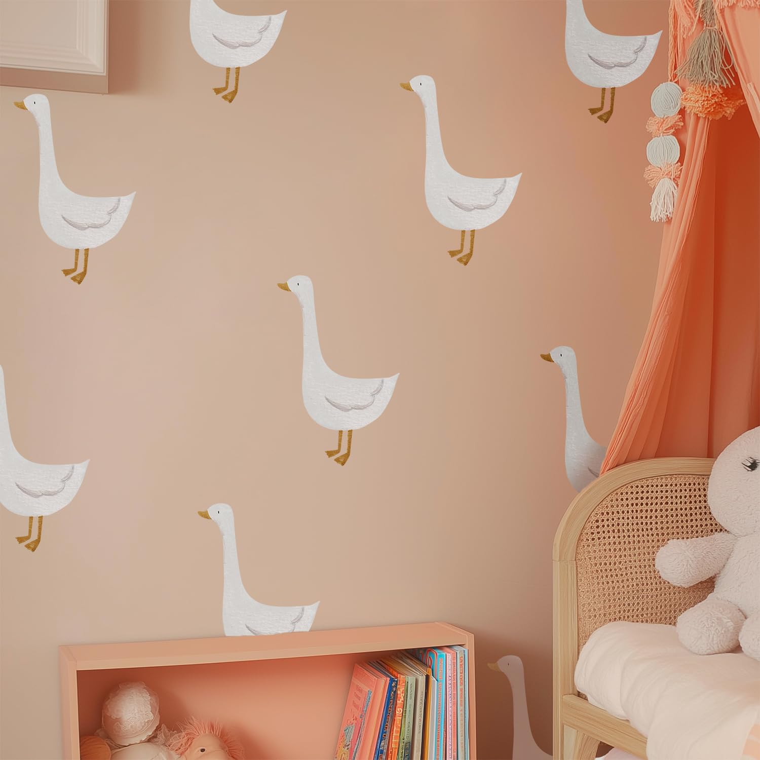 Astrkiz-goose-wall-decal-not-removable ensures lasting placement after initial install.