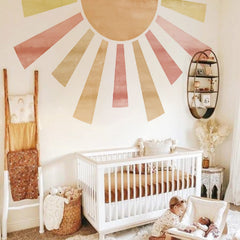 astrkiz pastel-sunrise wall decal left panel provides calm mood for kids’ rooms