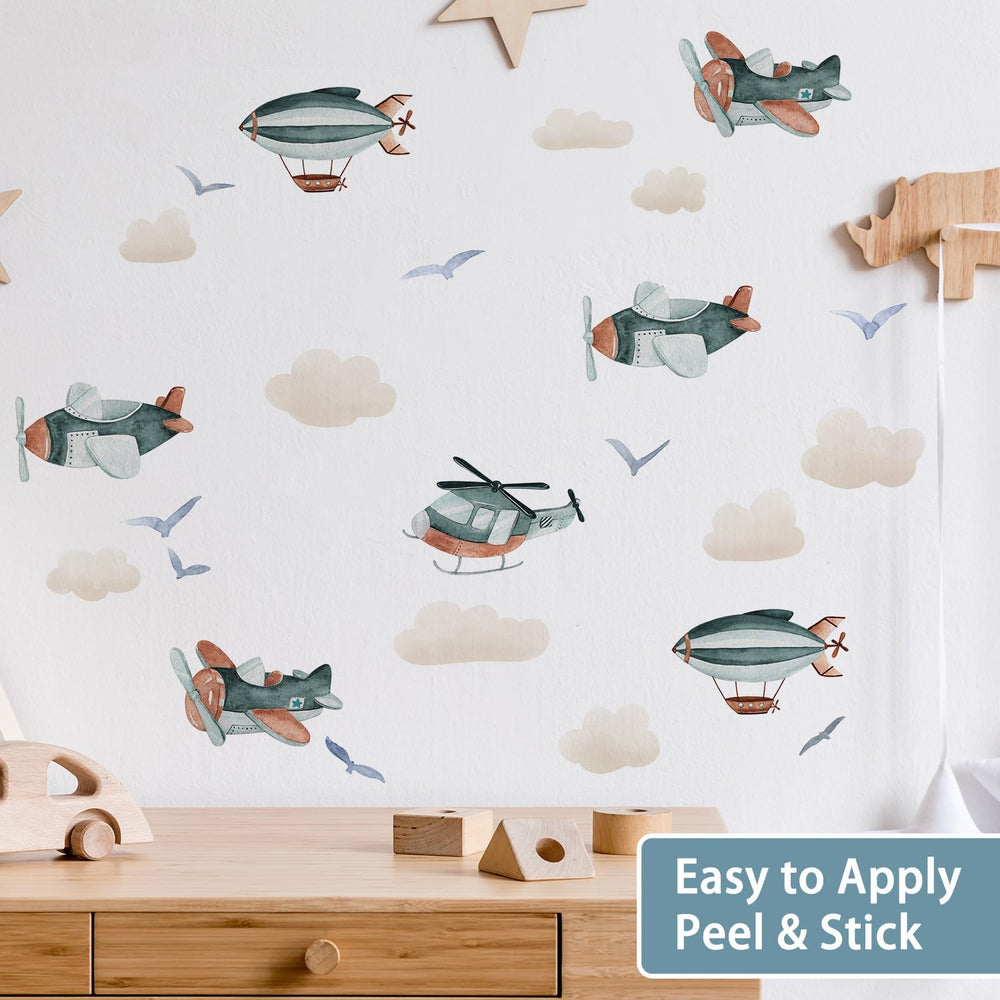 Astrkiz peel-and-stick wall decal offers quick decor updates for a gender-neutral nursery.