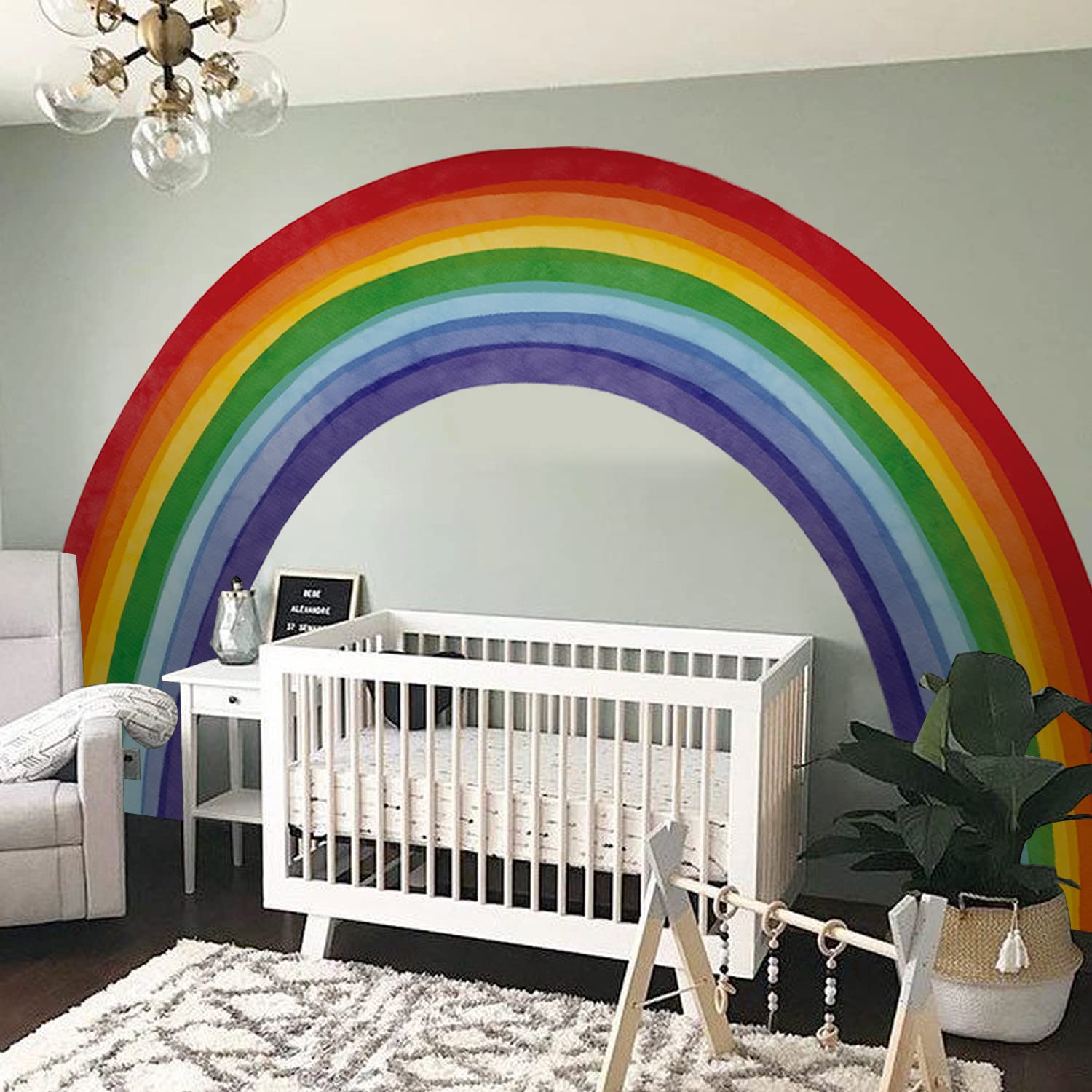 astrkiz rainbow wall decal panel 1 — vibrant colors brighten kids' rooms and inspire play.