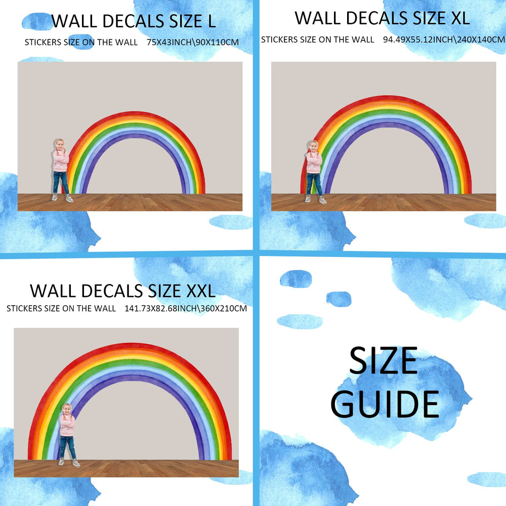 astrkiz rainbow wall decal panel 8 — not removable, plan placement carefully for lasting decor.