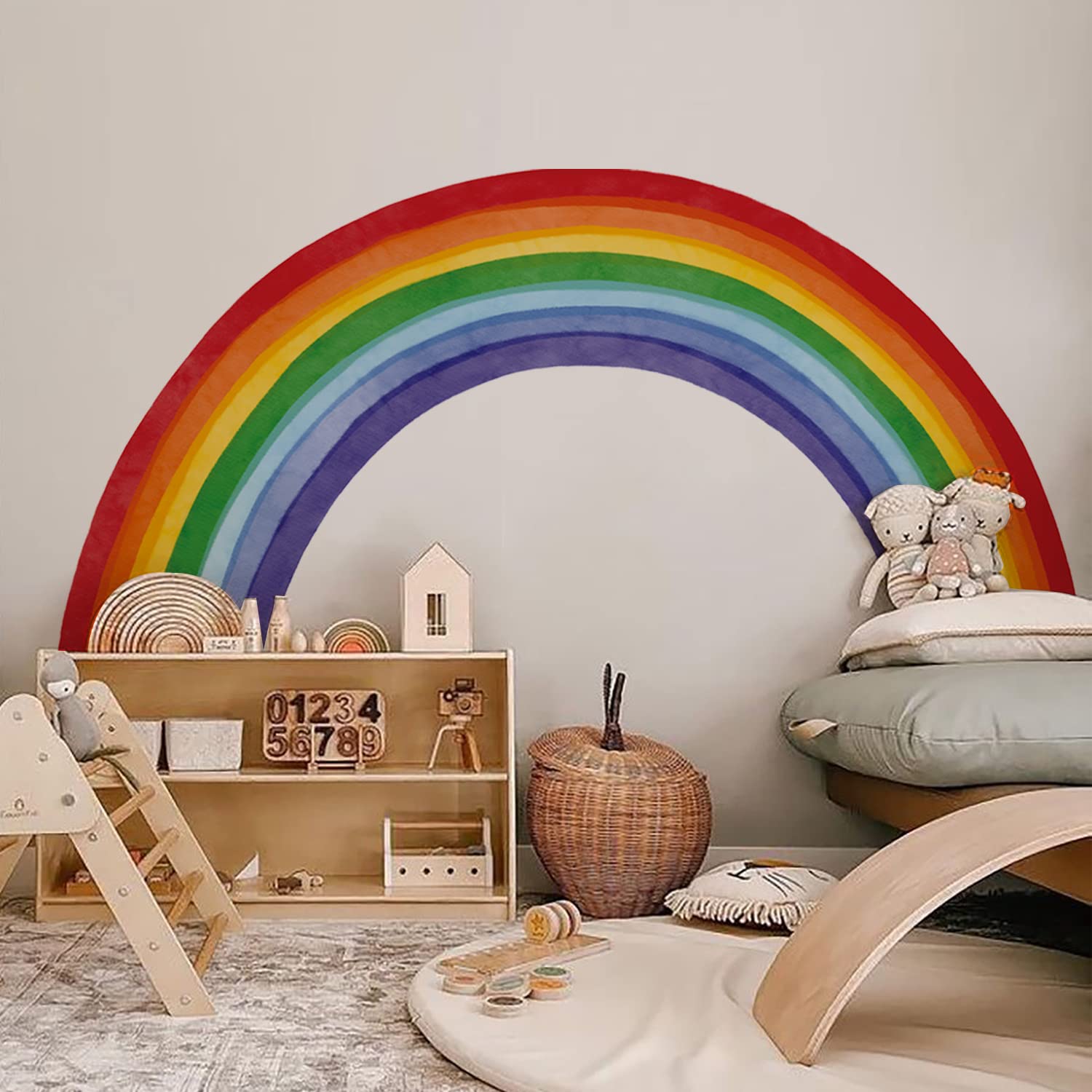 astrkiz rainbow wall decal panel 9 — easy to wipe clean and maintain color vibrancy.