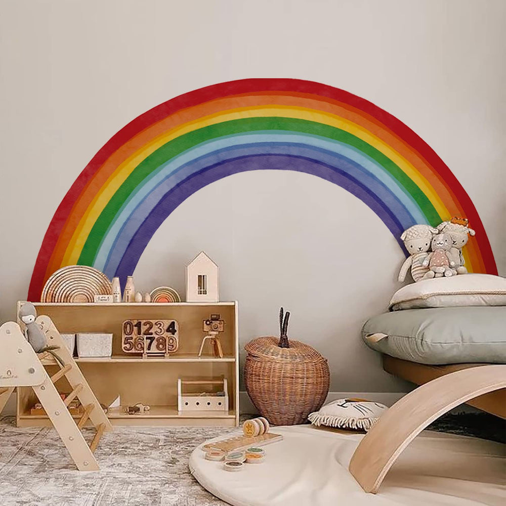 astrkiz rainbow wall decal panel 9 — easy to wipe clean and maintain color vibrancy.