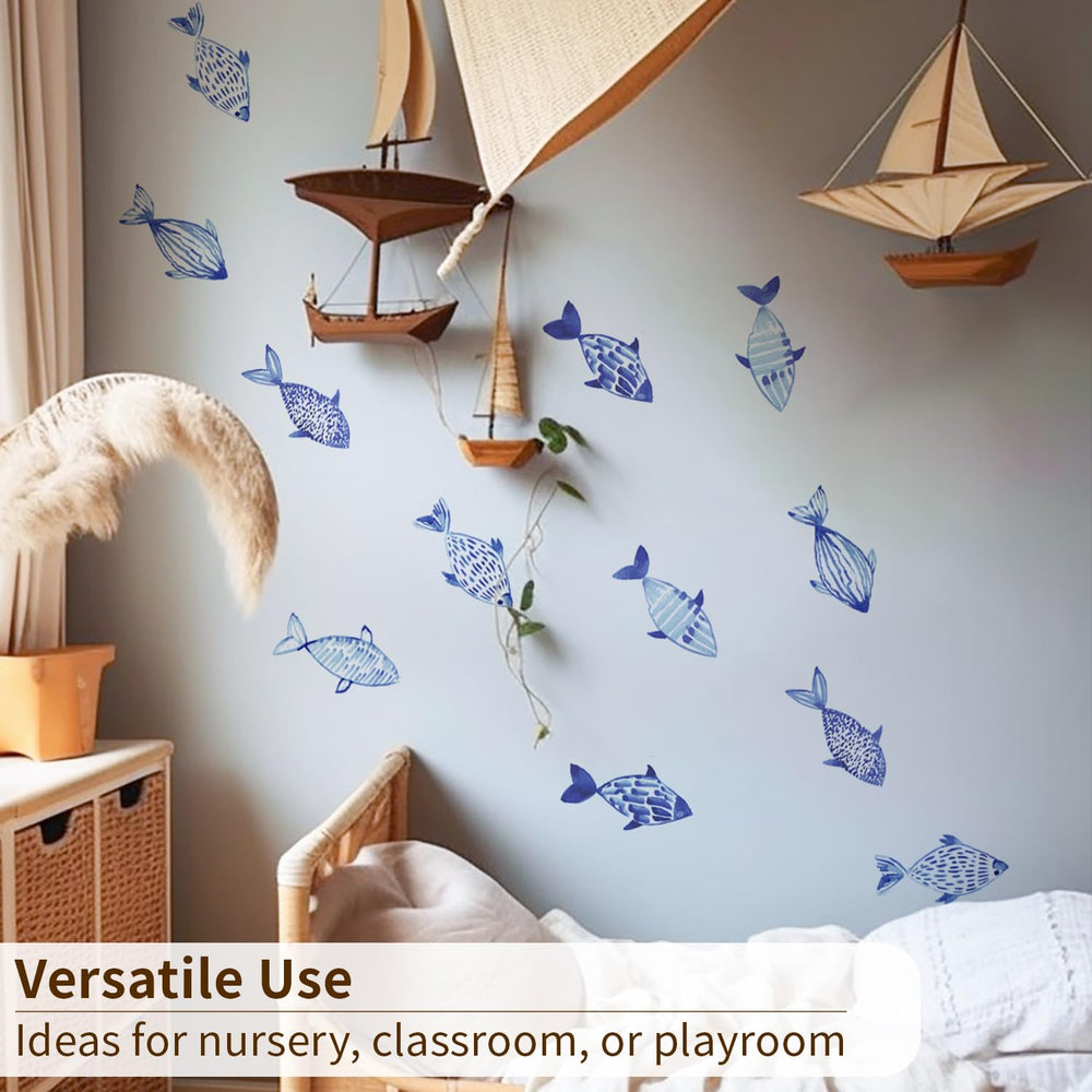 astrkiz Under The Sea decals fish-5 refresh playrooms with bright blue accents.