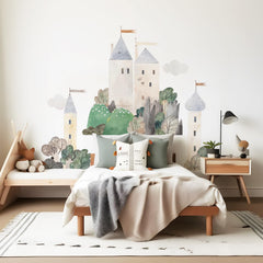astrkiz watercolor castle wall decal transforms kids' room walls with playful charm