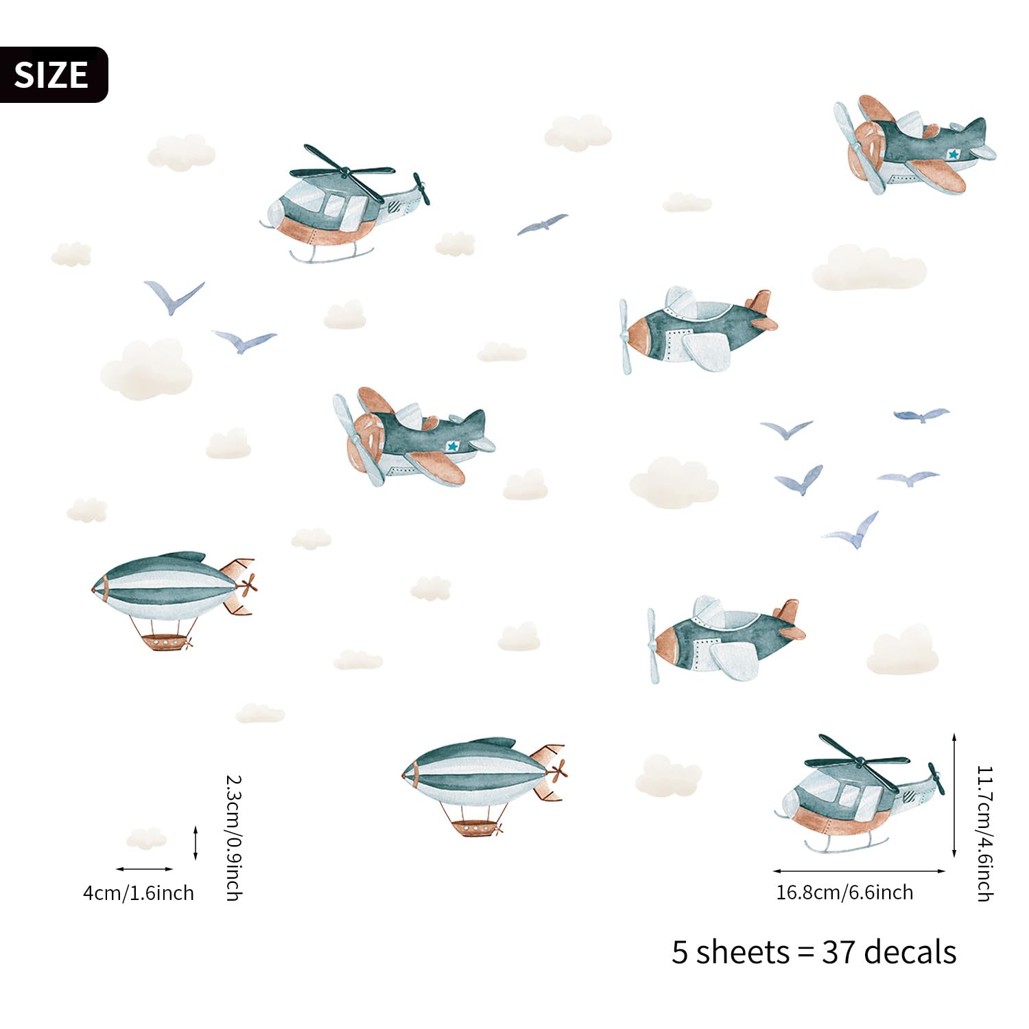 Astrkiz watercolor texture wall sticker showcases soft art for a calming kids' room.