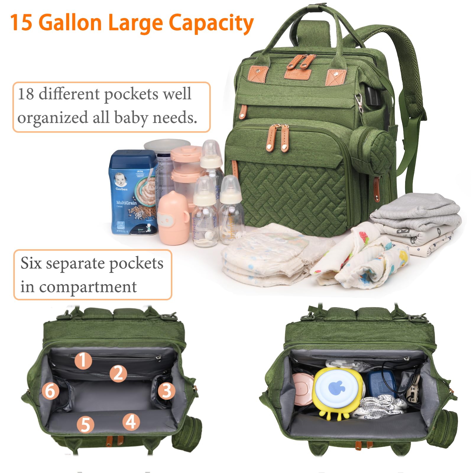 Astro alan diaper bag anti-theft pocket keeps valuables secure during outings