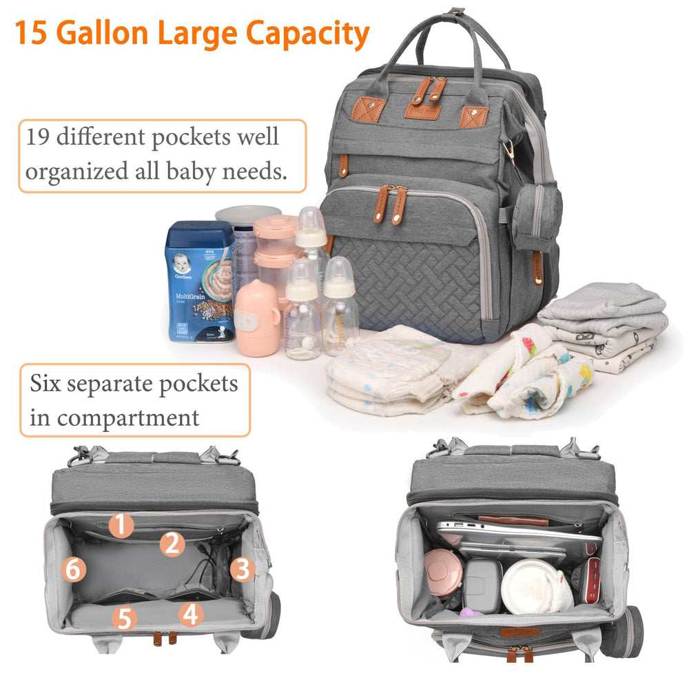 Astro alan diaper bag changing-station in-use emphasizes quick diaper changes