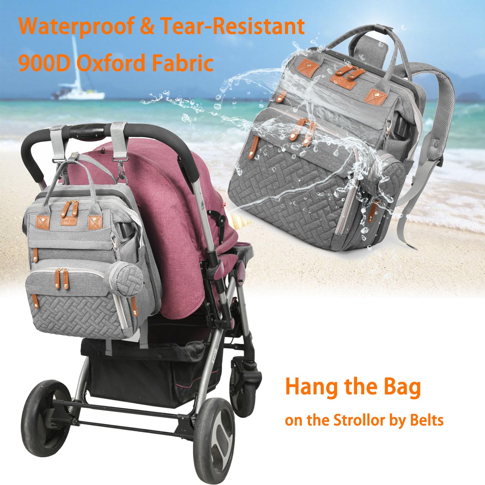 Astro alan diaper bag foil-pocket bottle-warmth feature keeps milk ready