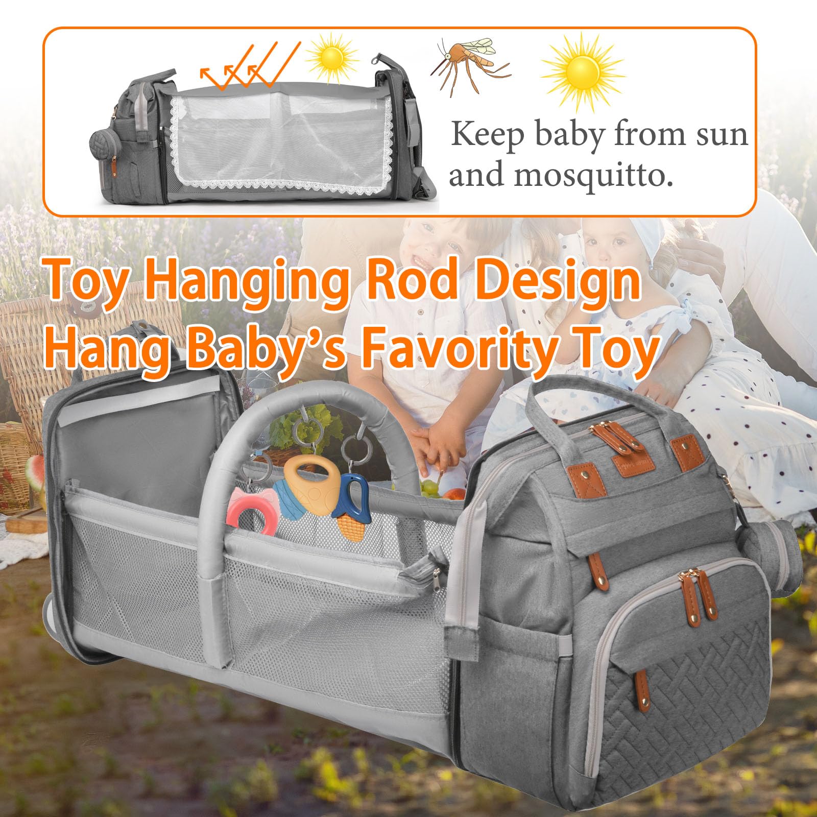Astro alan diaper bag side pocket highlights convenient access to small items