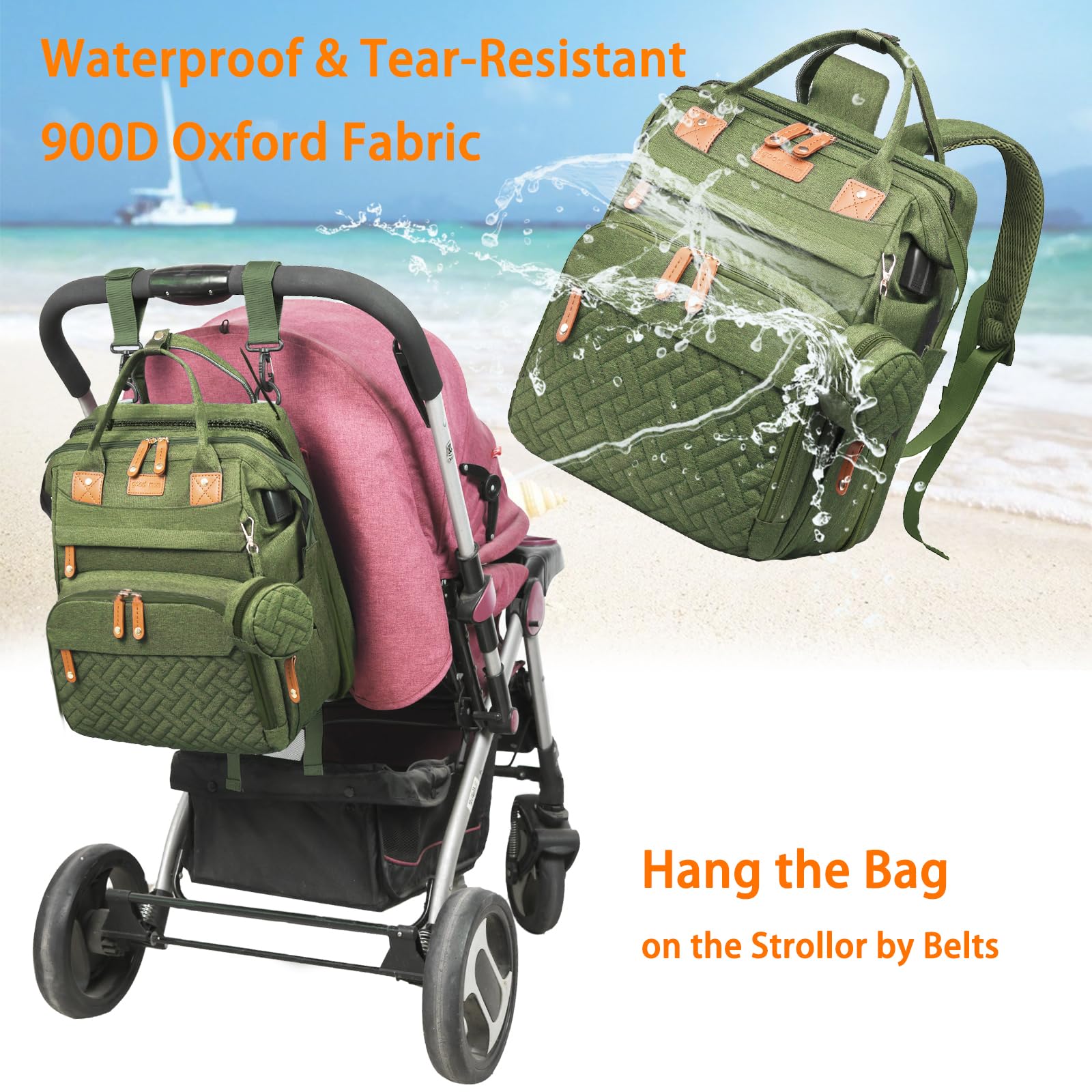 Astro alan diaper bag USB port lets you charge devices on the go