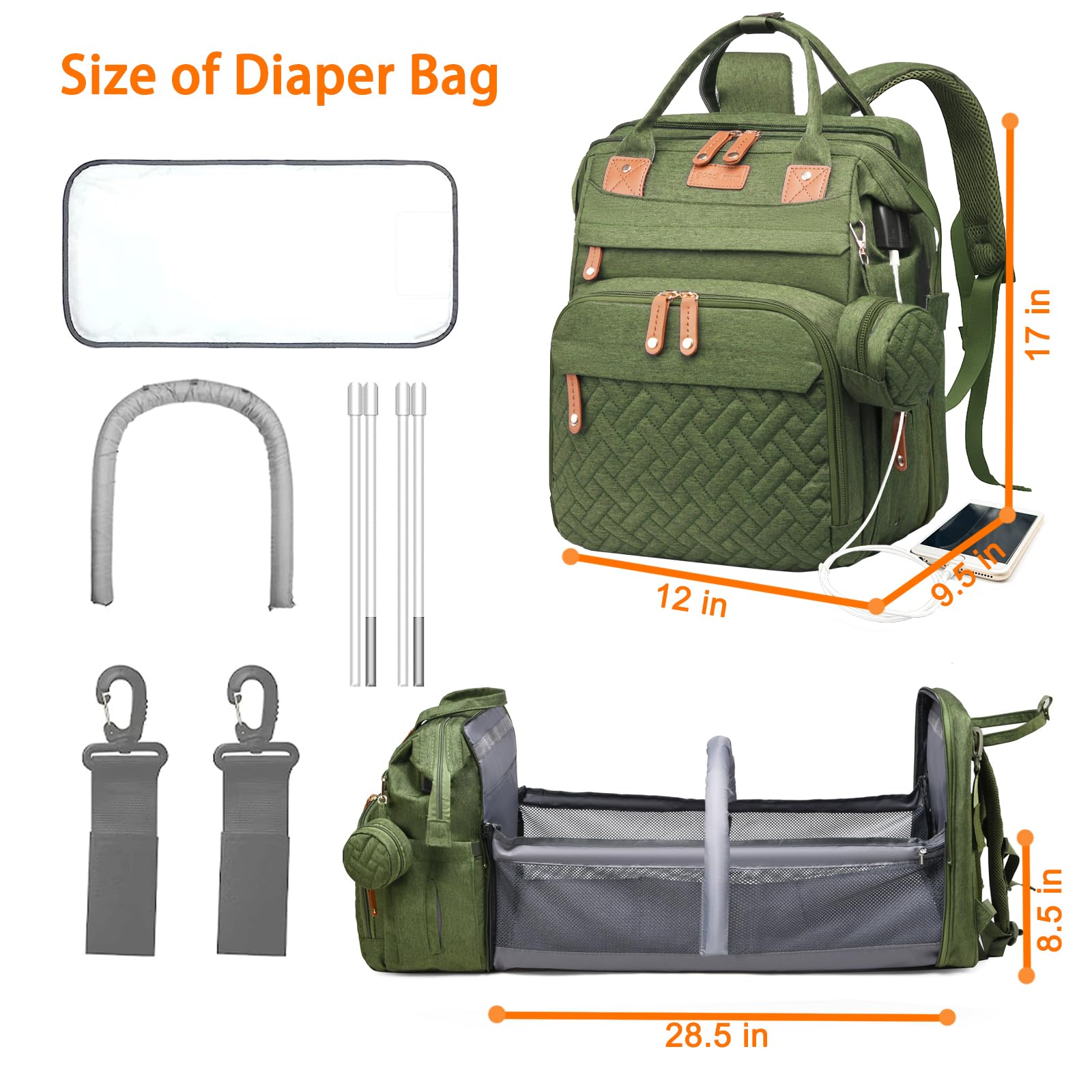 Astro alan changing station is detachable, doubles as a carry-on