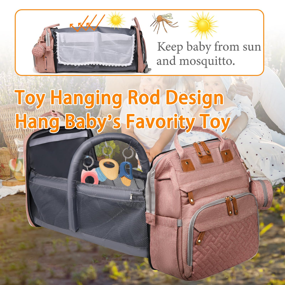 Astro alan waterproof diaper bag pink keeps items dry during outings.
