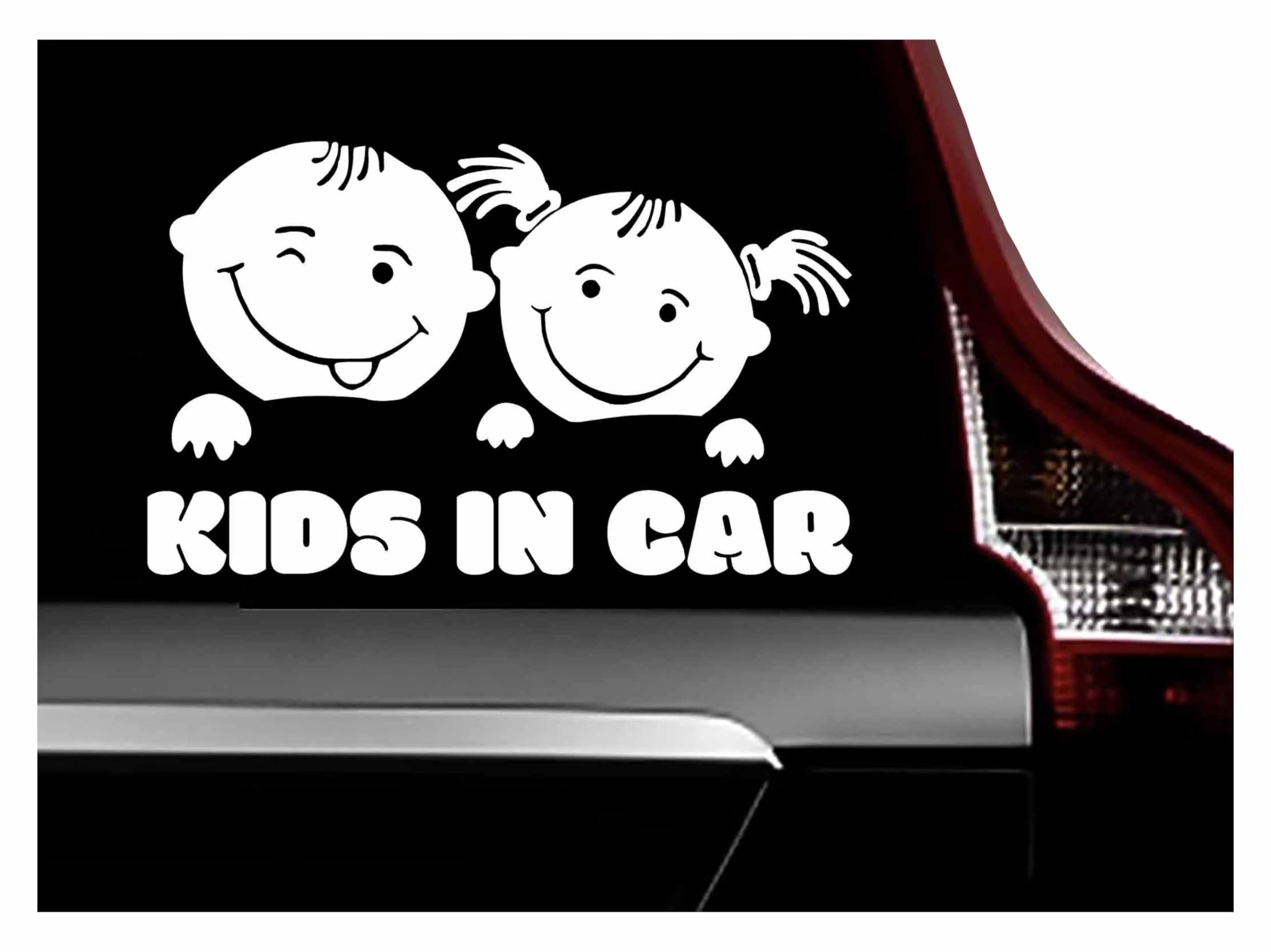 Astute Grace baby on board sticker car white 608 front view enhances vehicle visibility