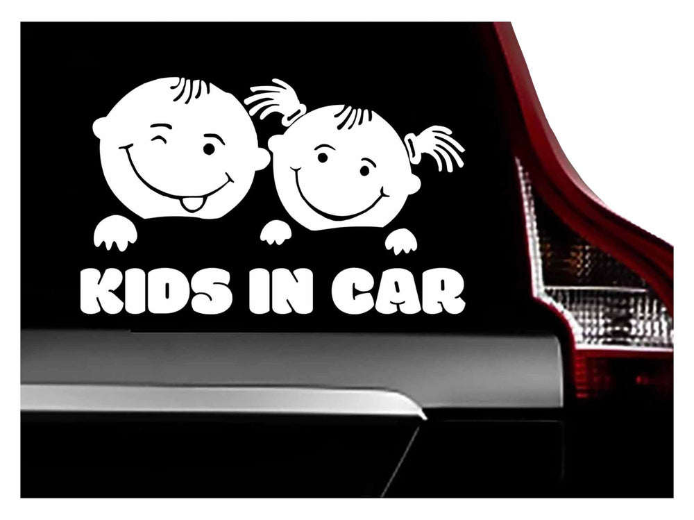 Astute Grace baby on board sticker car white 608 front view enhances vehicle visibility