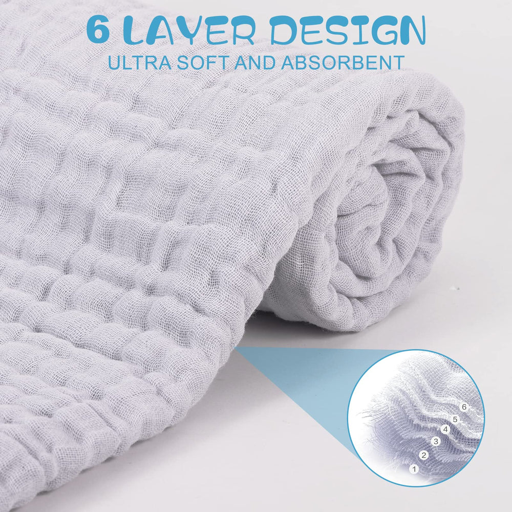 Asung 3-pack grey baby towels offering soft, absorbent warmth for newborns