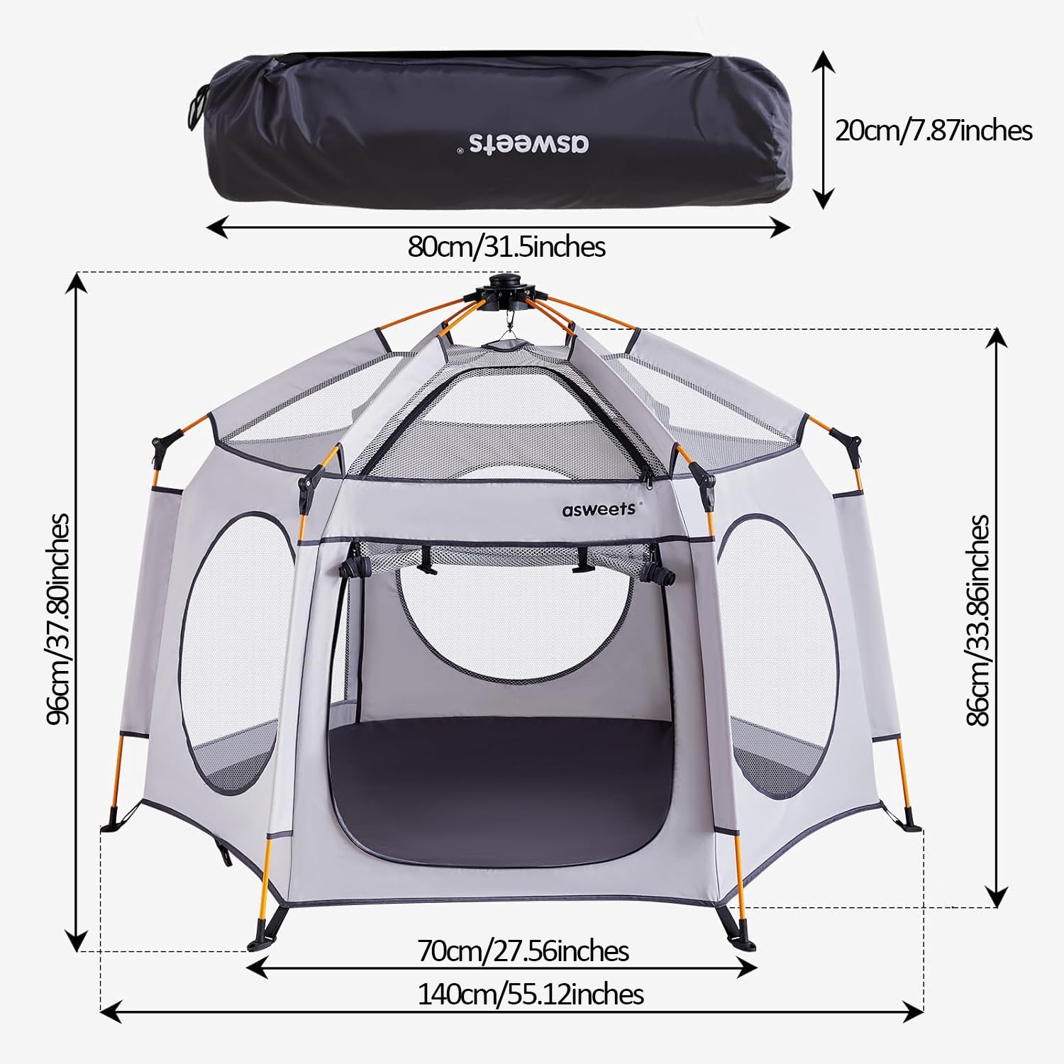 Asweets one-click pop-up assembly makes setup effortless.