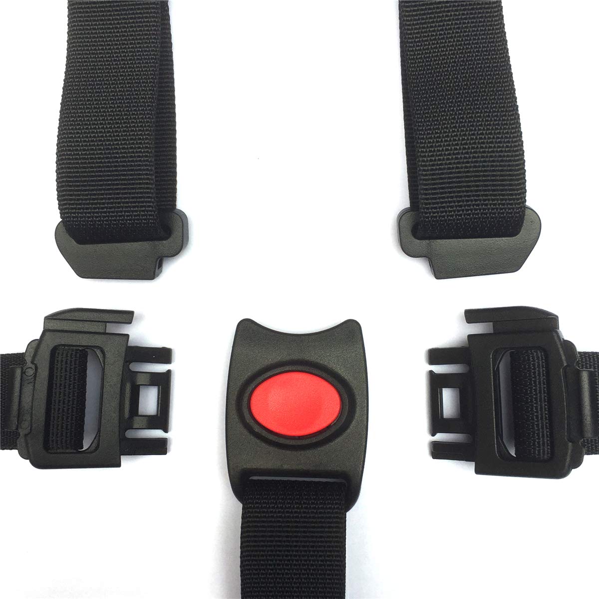 AT seat belt packaging contents shown with belt and pads included