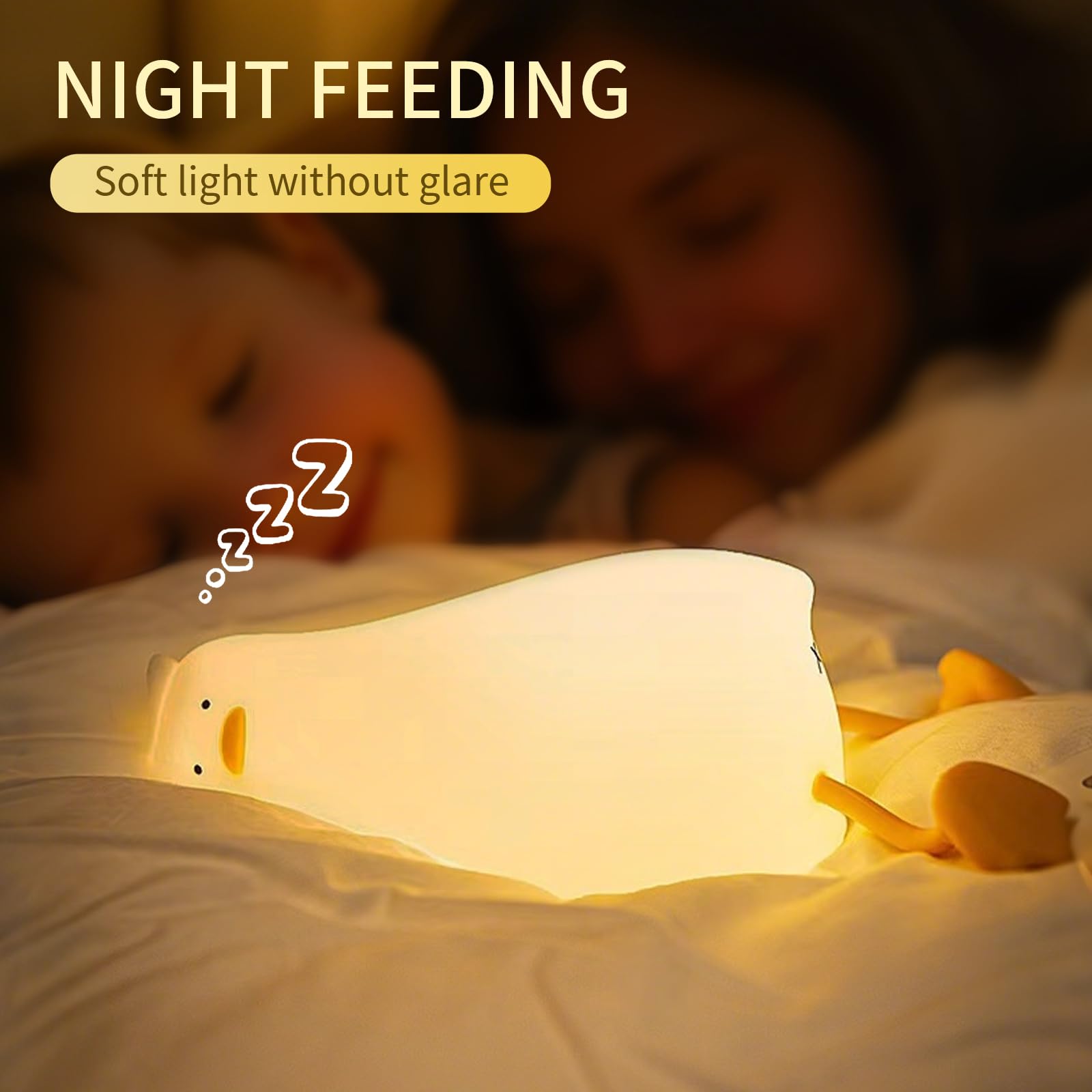 Ataraxiaqna duck night light touch-control on demonstrates simple brightness adjustments for quick mood shifts