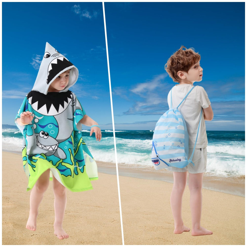 Athaelay towel includes finger puppet and luminous bracelets for kids.