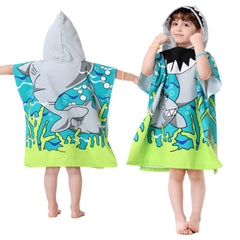 Athaelay wearable hooded shark towel closeup for cozy bath time.