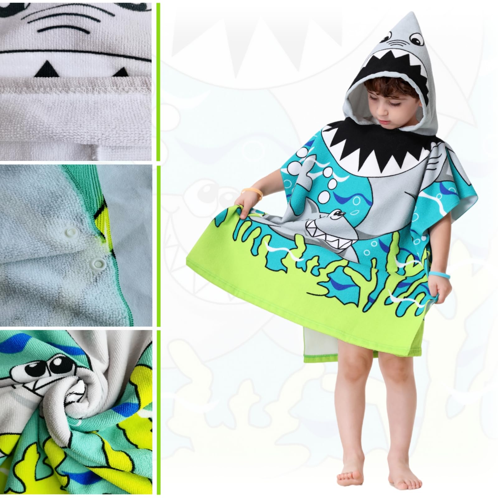 Athaelay hooded towel on toddler drying after bath quickly.