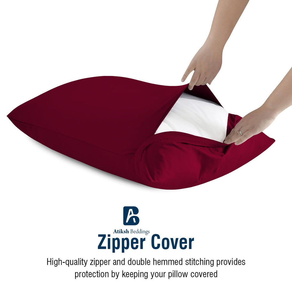 Atiksh Beddings burgundy colorway adds soft luxury to travel setups.