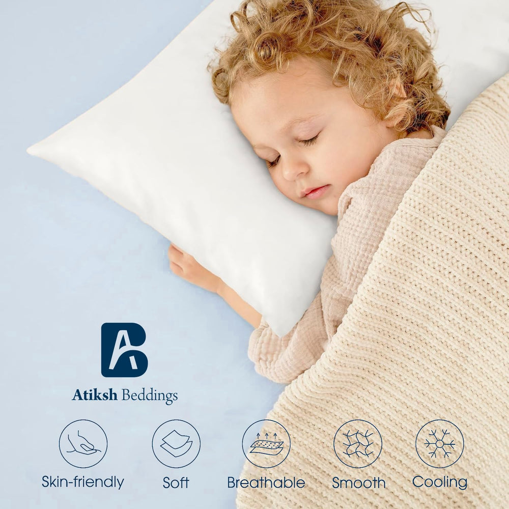Atiksh Beddings fade-resistant white pillowcase ideal for frequent washing.
