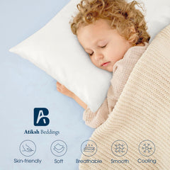 Atiksh Beddings fade-resistant white pillowcase ideal for frequent washing.