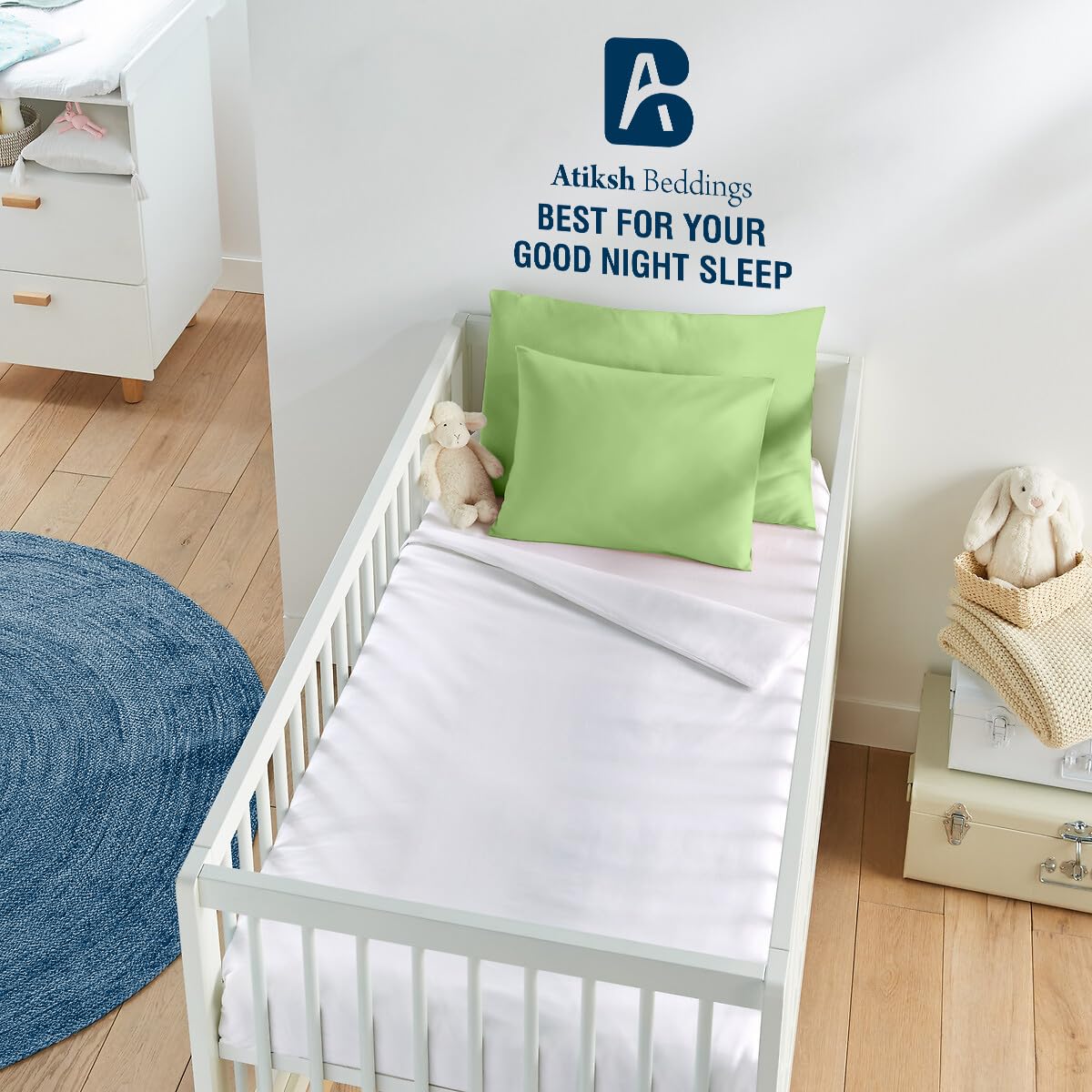 Zip closure detail on Atiksh Beddings pillowcase keeps pillow insert secure.