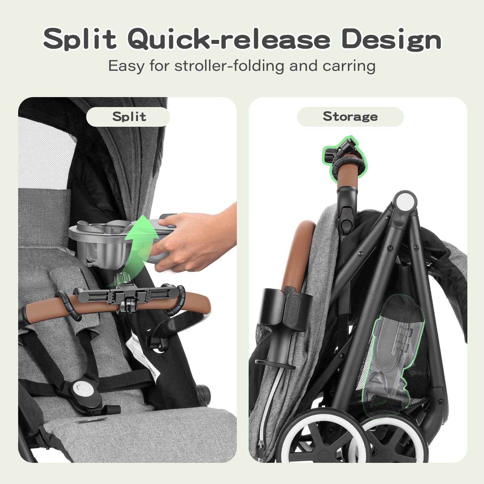 Atisek secure-storage during travel shows compact attachment when folded.