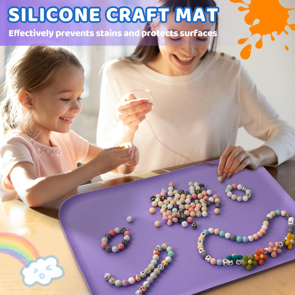 AtMini silicone art mat versatile for resin, clay, sand art, and more