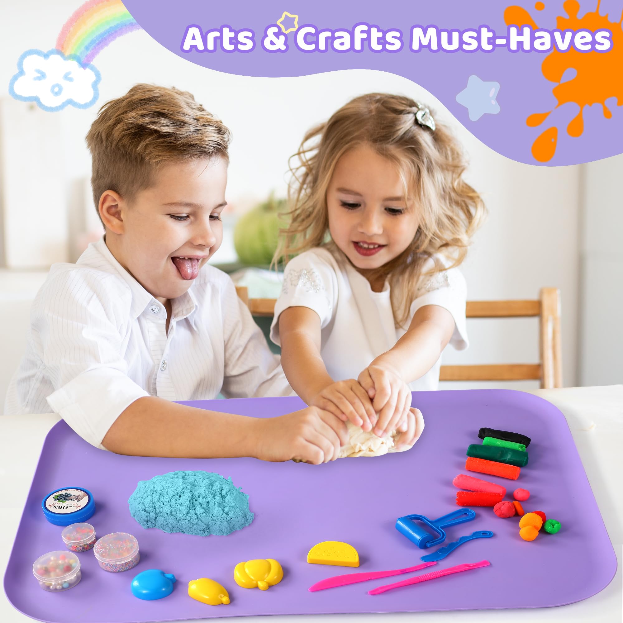 AtMini silicone art mat protects surfaces from resin, paint, and glue spills