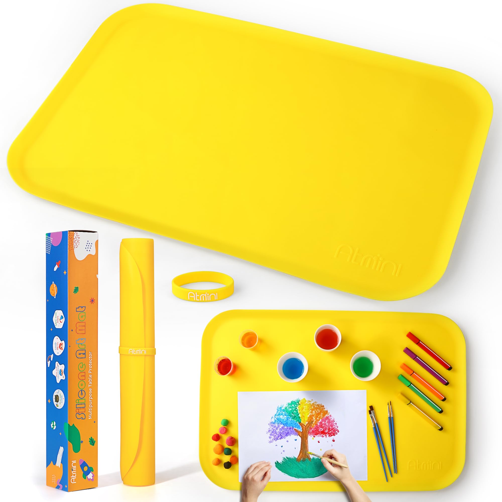 AtMini silicone craft mat 24x16 giant workspace keeps art area organized and spacious