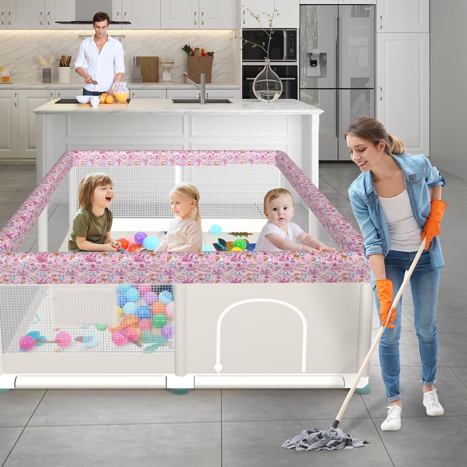 Atofter baby playpen suitable for indoor outdoor use supports versatile playtime.