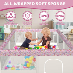 Atofter baby playpen with ocean ball adds sensory play and interaction.
