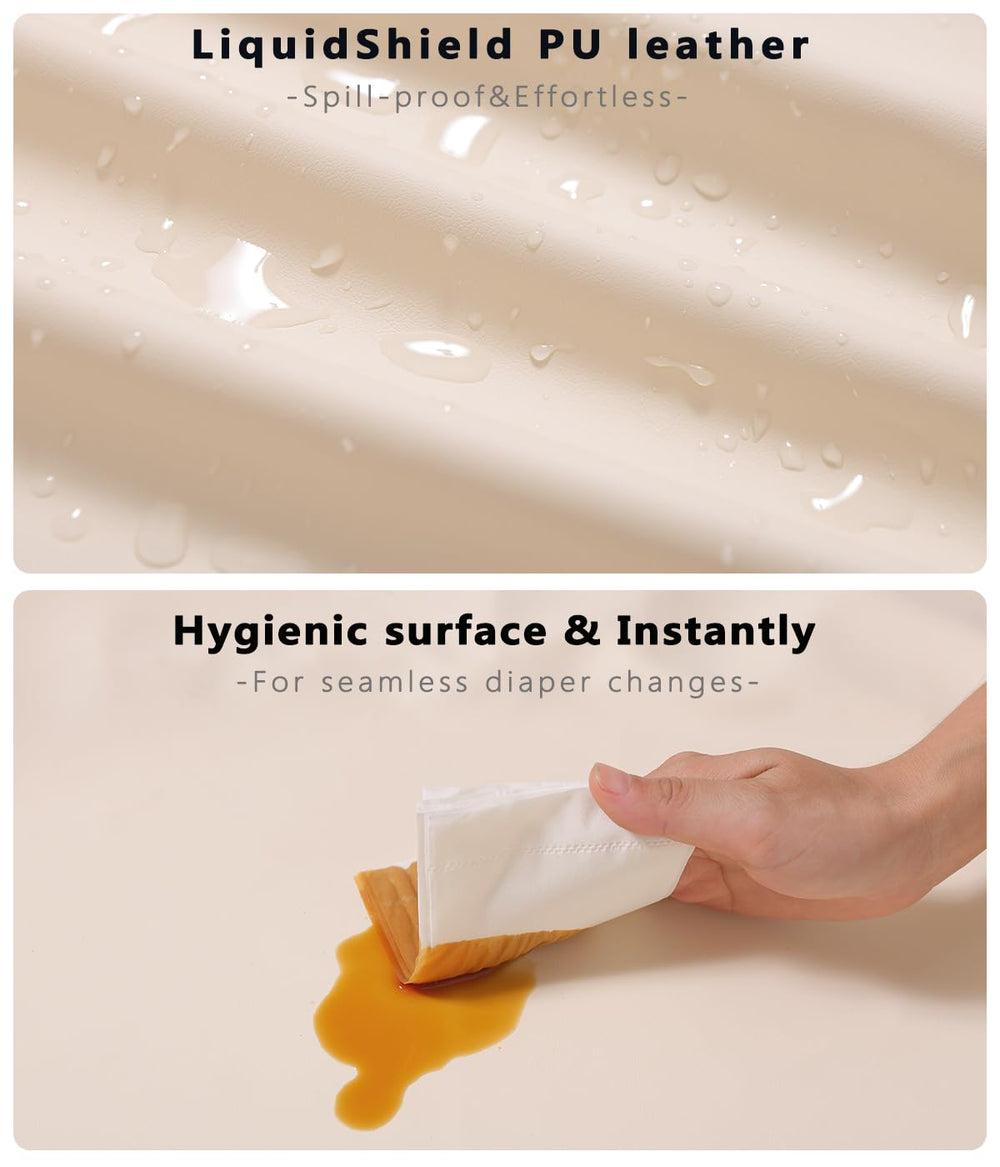 ATONGQI changing pad cover wipes clean quickly, reducing laundry.