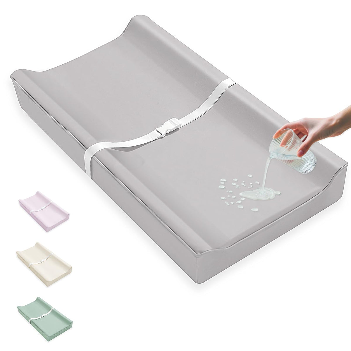 ATONGQI vegan leather changing pad cover; waterproof surface for quick cleanup and hygienic spaces.