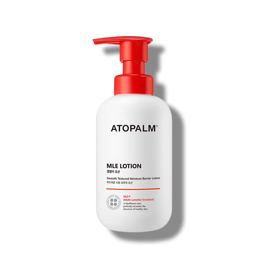 ATOPALM MLE Lotion bottle front highlights gentle, long-lasting hydration for sensitive skin.