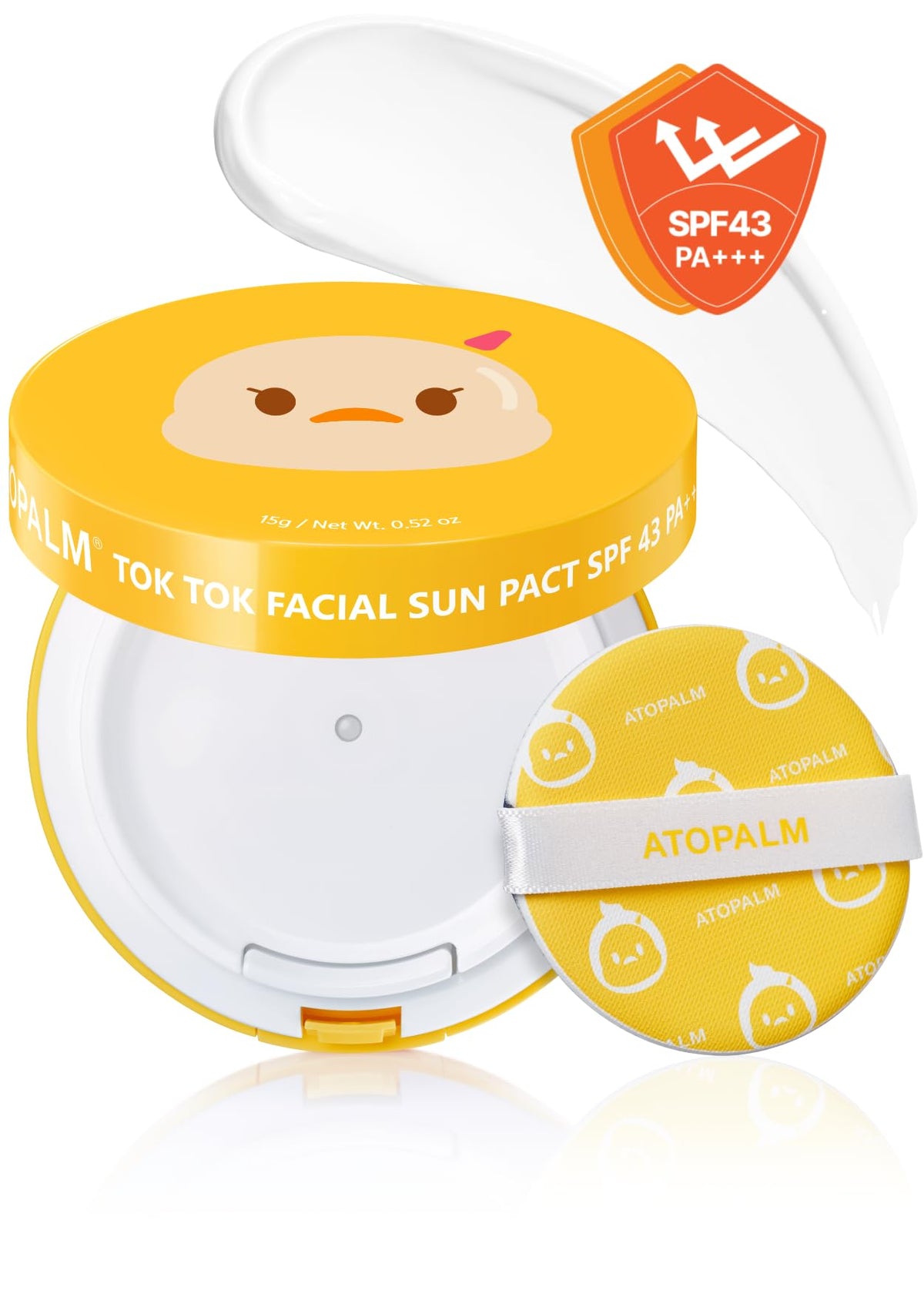 ATOPALM Tok Tok Sun Pact packaging highlights a compact, travel-friendly sun protection option.