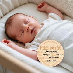 ATOPXiNG wooden baby announcement sign back side for personalized name writing