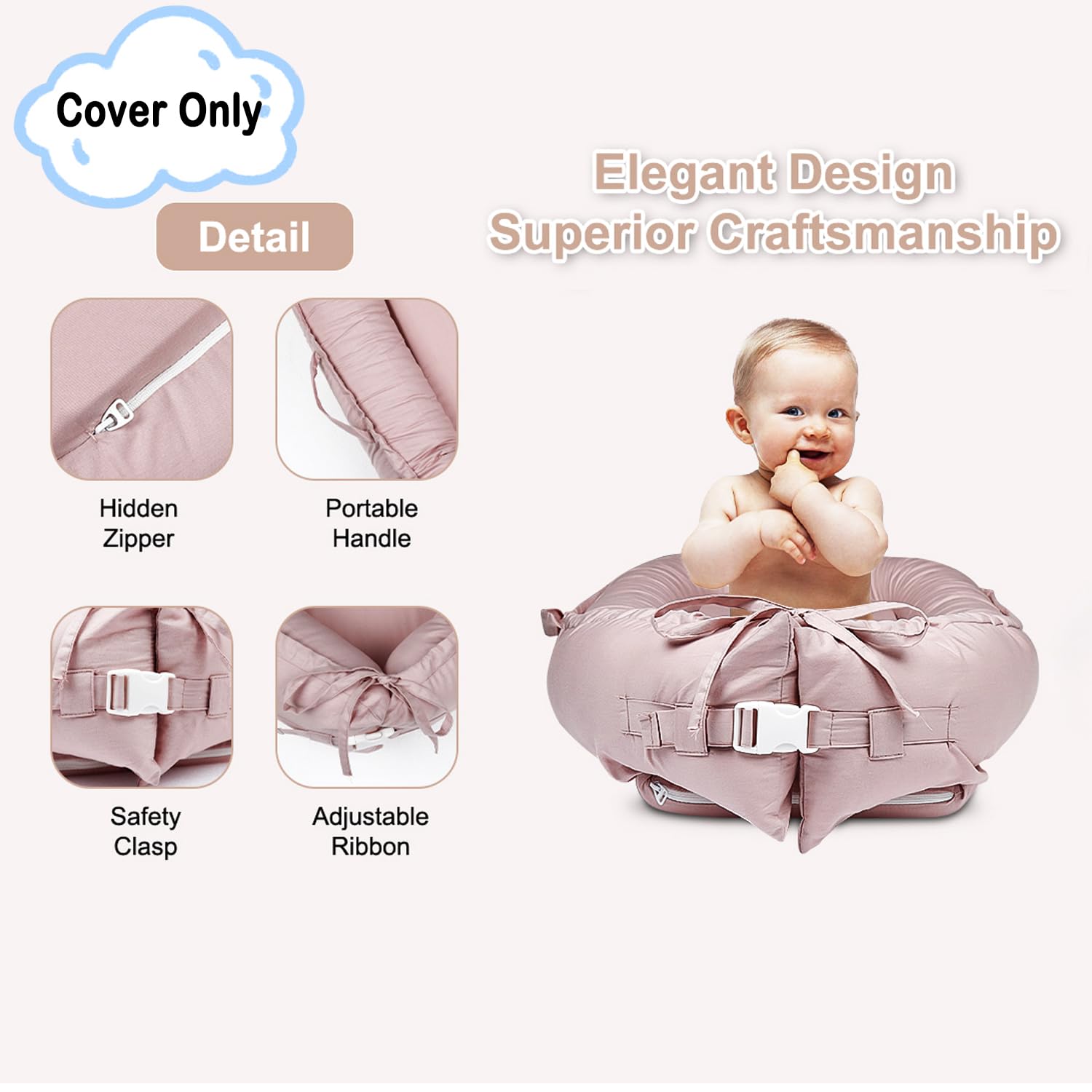 Atrooper baby lounger cover snuggle me fit shows snug compatibility with Snuggle Me loungers.