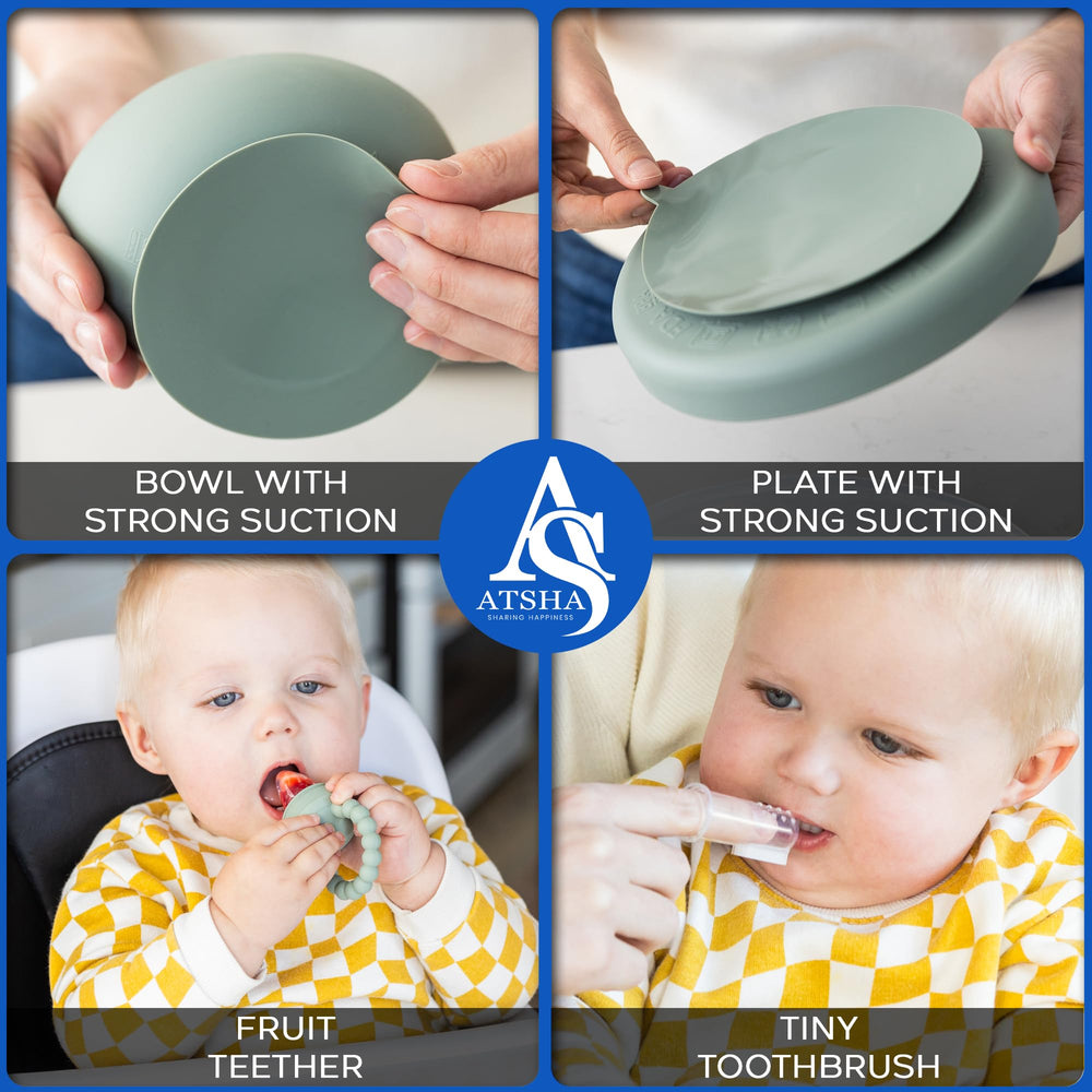 ATSHA fruit teether with cover provides soothing texture and clean storage