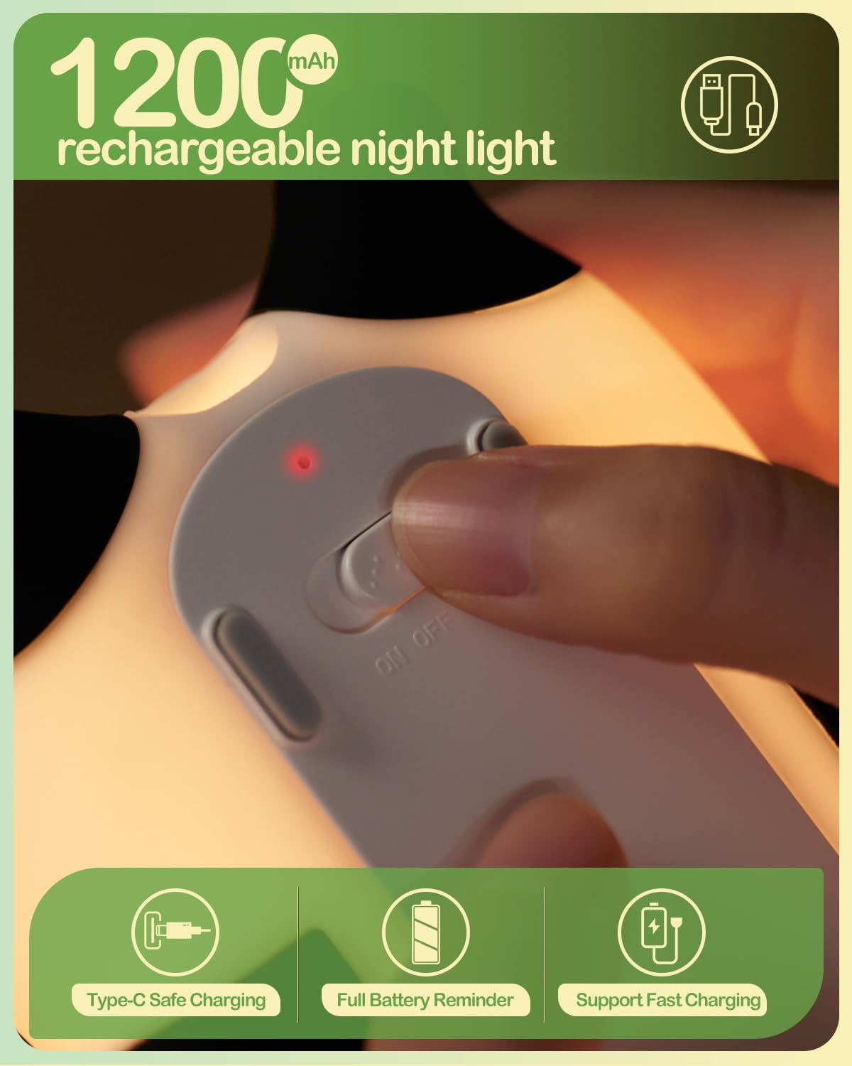 ATSUI Panda Night Light Bedroom Ambience adds cute decor and warmth