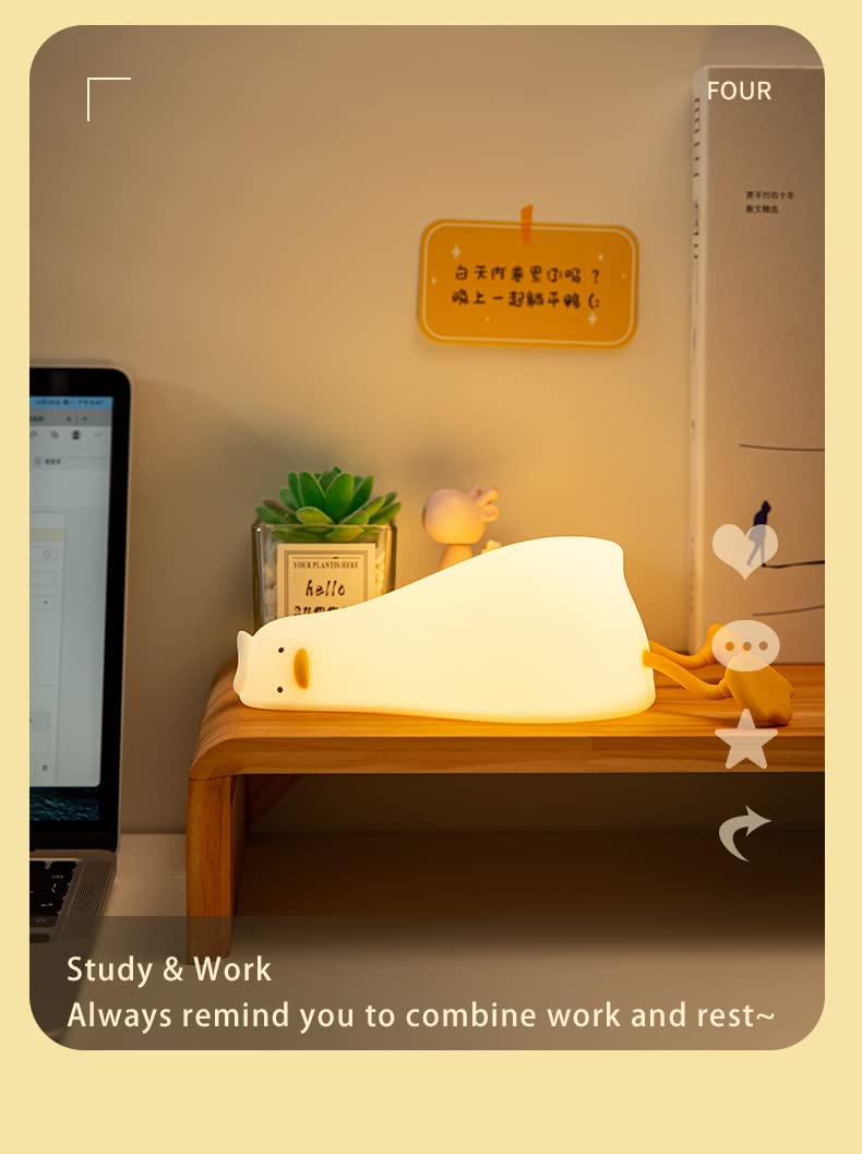 ATSUI Duck Night Light type-C charging port enables quick, reliable nightly recharges.