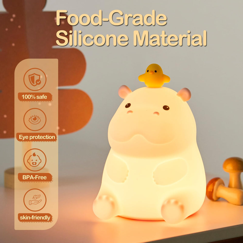 ATSUI Hippo Night Light dimmable brightness for day or night.