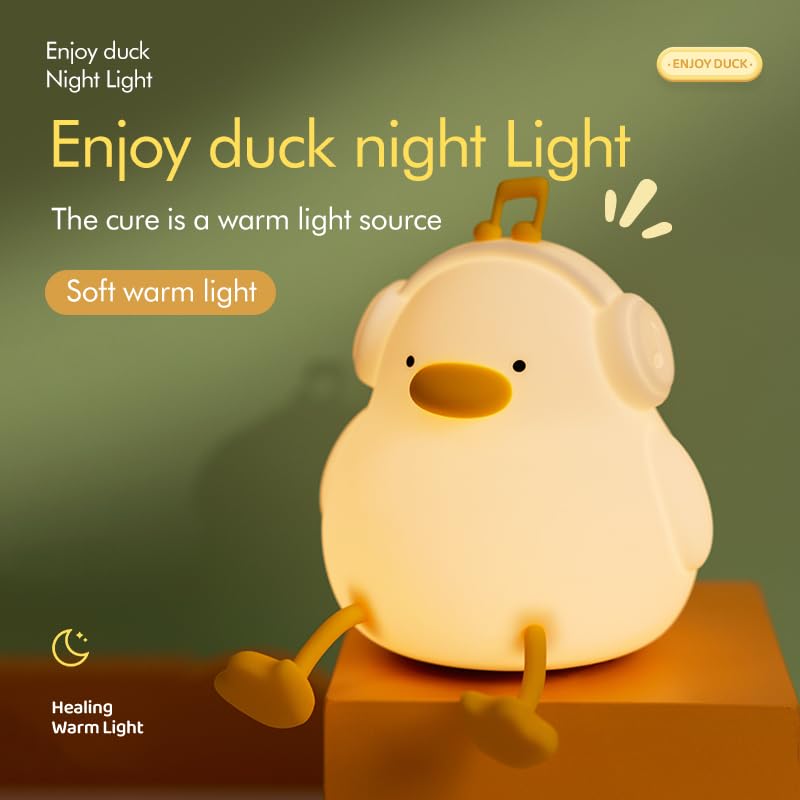 ATSUI Night Light duck soft glow creating a calming bedtime atmosphere.