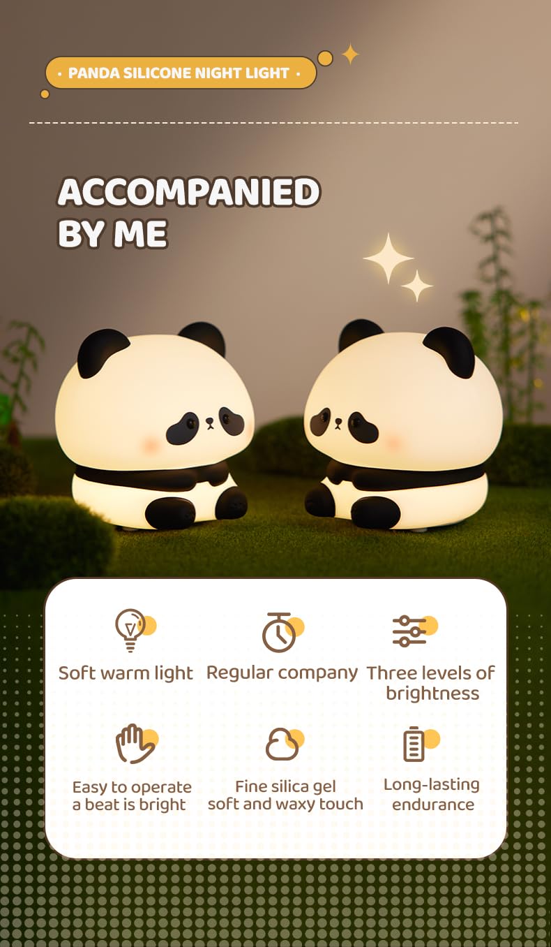 ATSUI Panda Night Light emits gentle glow for soothing nights
